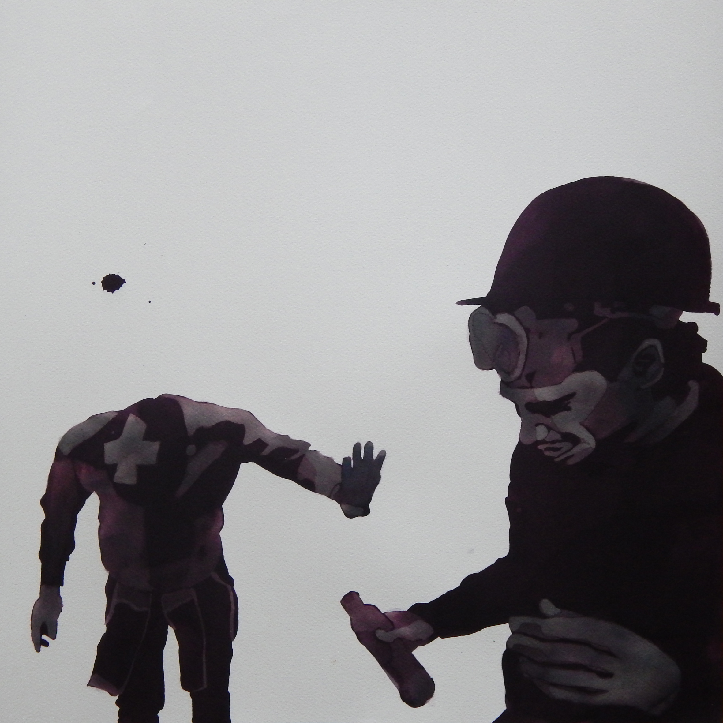 Kutyaszorító 50x50 cm, akvarell, papír 2015