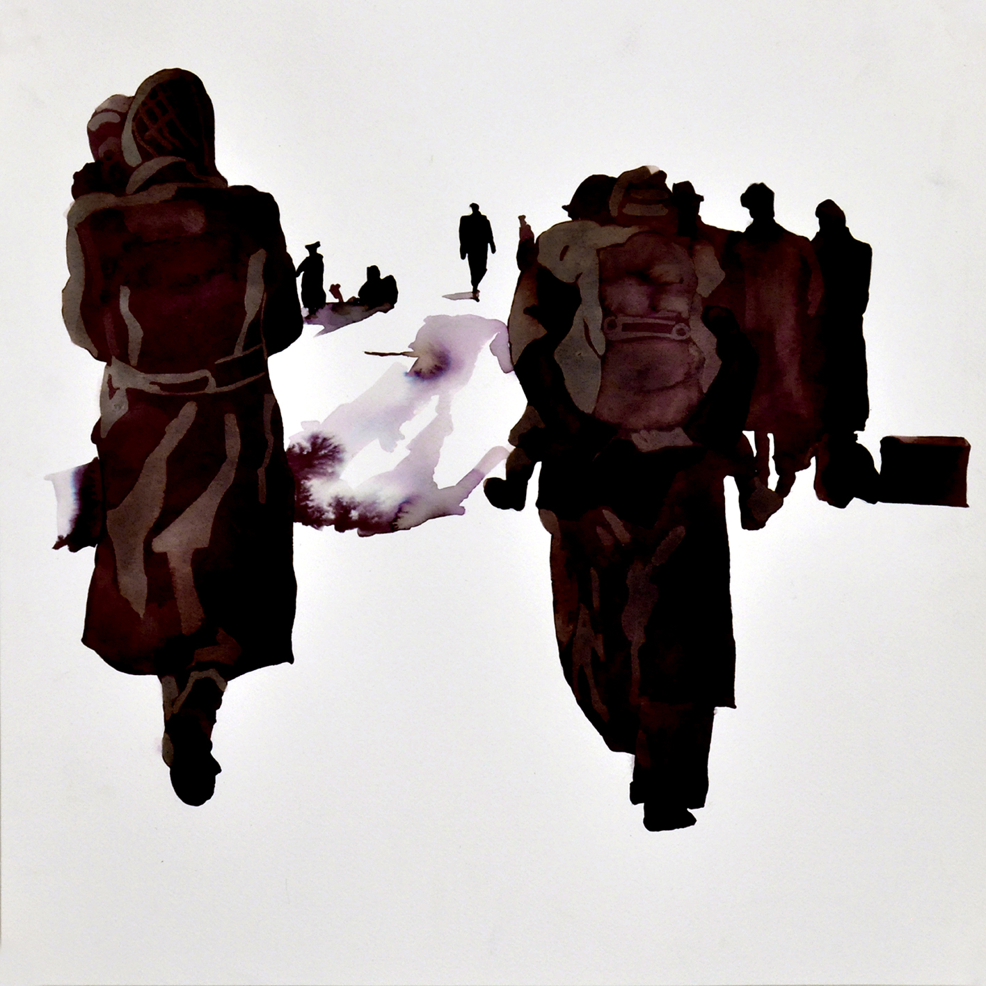 Migration-aquarelle on paper-50x50 cm IX.-2015