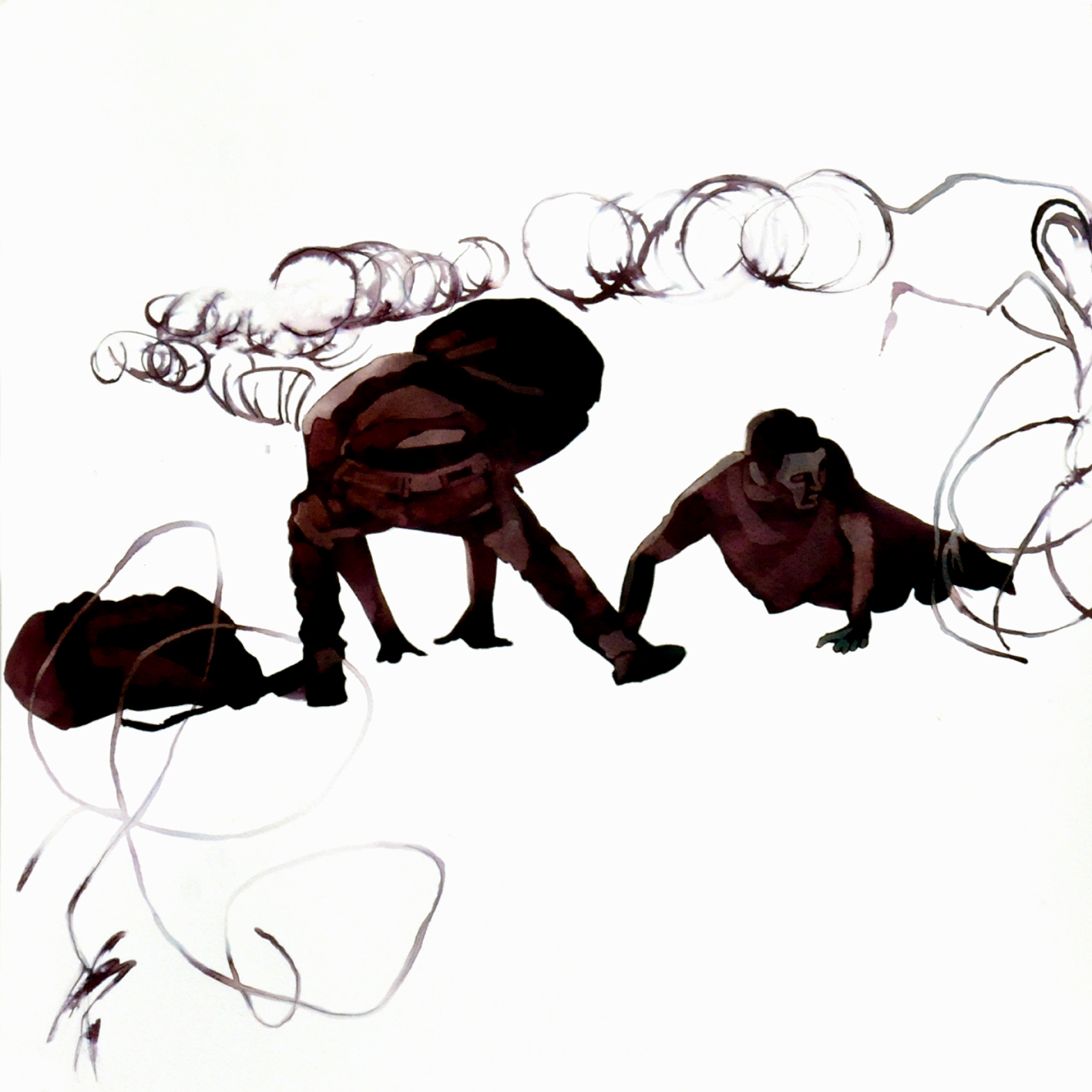 Migration-aquarelle on paper-50x50 cm VI.-2015